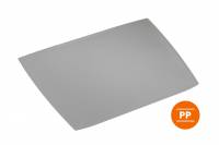 Skriveunderlag artwork med transparent overflade pp Trapezformet skrivebordsunderlag af PP. Med gennemsigtig, fuldd&aelig;kkende overflade.