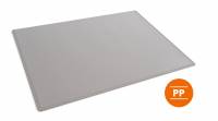 Skriveunderlag 530 x 400 mm med transparent d&aelig;kplade pp Skriveunderlag med transparent d&aelig;kplade, til brug som underlag for noter som&nbsp;kan opbevares og beskyttes, men stadig v&aelig;re synlige.