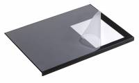 Skriveunderlag 650x500 mm med kantbeskytter med transparent overflade Skriveunderlag med kantbeskytter og transparent dækplade