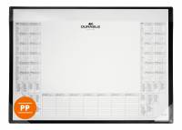 Skriveunderlag 600x430 mm med kalender pp Skriveunderlag i PP med limet kalenderblok med 2-&aring;rs oversigt.