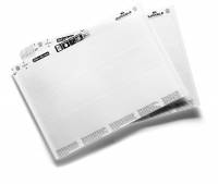 Indstiksark til hyldeforkant og etiketholder 200 x 40 mm Indstik ark til 200 mm x 40 mm, 20 ark, i alt 60 etiketter pr. pose