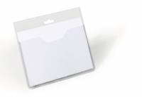 Navneskilt 60x90 mm Navneskilt af robust plast med &aring;ben top til kombination med f eks halssnor. Tv&aelig;rformat. 20 stk.