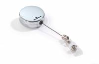Yoyo-holder chrome Yoyo-holder med plaststrop, velegnet til navneskilte og kortholder med hul.  10 stk.