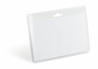 Navneskilt 60x90 mm med eurohul pp Navneskilt af PP i liggende format, 60 x 90 mm. Kombiner med dit valg af fastg&oslash;relsesmuligheder:  halssnor, stropklemme eller udtr&aelig;kkelig yo-yo. 20 stk./pakke