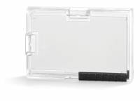 Id-kortholder pushbox mono Holder med plads til 1 stk sikkerhedskort med seperat rum og kortskyder. Til kombination med f eks halssnor.  10 stk.