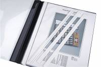 Dækskinne til arkiveringsmekanisme a4 Dækskinne til arkiveringsmekanisme i mapper med 8 cm fastgørelse for at forbedre udseendet og forhindre skader på arkiveringstapperne. Passer til alle DURABLE-mapper.