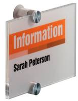 Crystal sign 148x105mm (a6) Elegant dør-og vægskilte i klar akryl med dekorative skruer. Design indstiksetiket med gratis skabelon. 1 stk