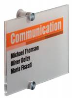 Crystal sign 210x148mm (a5) Elegant dør-og vægskilte i klar akryl med dekorative skruer. Design indstiksetiket med gratis skabelon. 1 stk