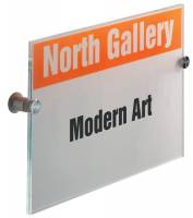 Crystal sign 210x297mm (a4 høj) Elegant dør-og vægskilte i klar akryl med dekorative skruer. Design indstiksetiket med gratis skabelon. 1 stk