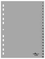Register 1-20 Universalhullet polypropylen register med trykte faner 1-20.