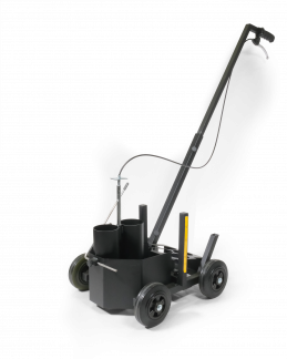 Markeringsvogn duraline® easytrack Markeringsvogn med trinløs justerbar linjebredde. Passer til sprayflasker (500-750 ml) med markeringsfarve.