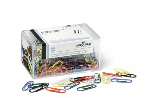 Papirclips 26 mm farvede metal, 500 stk Farvede 26 mm metalclips