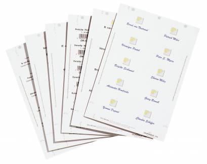 Indstiksark badgemaker® 30x60mm Mikroperforerede indstiksark til navneskilte i format 30x60mm.