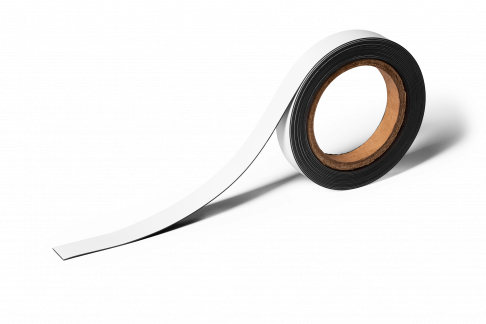 Magnetic labelling tape 20 Fleksibelt magnetisk mærkningstape på metaloverflader. Kan skæres i ønskede størrelse og mærkes med permanent marker. 5 meter x 20 mm