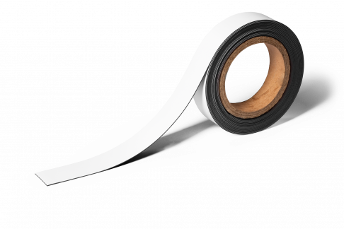 Magnetic labelling tape 30 Fleksibelt magnetisk mærkningstape på metaloverflader. Kan skæres i ønskede størrelse og mærkes med permanent marker. 5 meter x 30 mm
