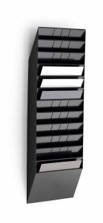 Flexiboxx  12 a4 tv&aelig;r Brochure og blanketholder for brochurer i A4 tv&aelig;rformat til v&aelig;gmontering.  S&aelig;t med  12 bakker.