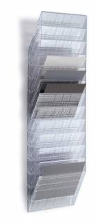 Flexiboxx  12 a4 tv&aelig;r Brochure og blanketholder for brochurer i A4 tv&aelig;rformat til v&aelig;gmontering.  S&aelig;t med  12 bakker.