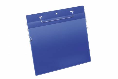 Lagerlomme m wirebeslag  a4 tvær Lagerlomme med galvaniseret, bøjelig wirebeslag til nem og sikker fiksering.1  pk m/50 lommer