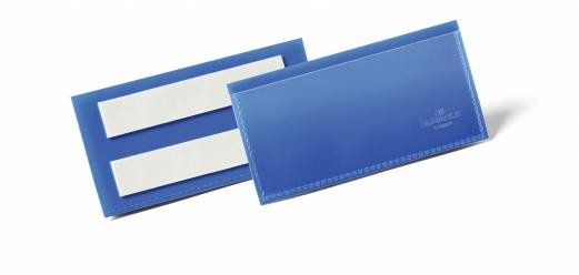 Lagerlomme/etiketholder selvkl&aelig;bende 100x38mm Lagerlomme med to selvkl&aelig;bende strips p&aring; bagsiden. Brug p&aring;  alle overflader, s&aring;som metal, karton og plast.1  pk m/50 lommer