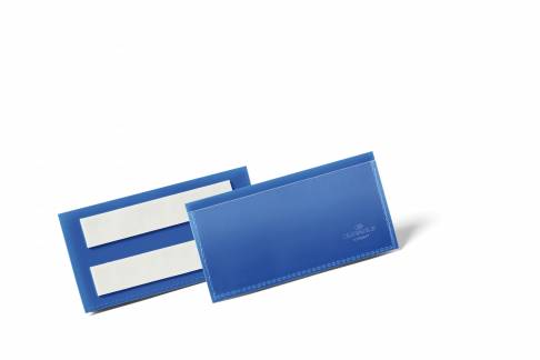 Lagerlomme/etiketholder selvkl&aelig;bende 100x38mm Lagerlomme med to selvkl&aelig;bende strips p&aring; bagsiden. Brug p&aring;  alle overflader, s&aring;som metal, karton og plast.1  pk m/50 lommer