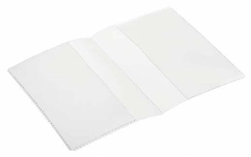 Dobbelt plastomslag a7 Dobbelt plastomslag med lodrette lommer i fuld l&aelig;ngde p&aring; indersiden til venstre og h&oslash;jre. Velegnet til regnskabsb&oslash;ger, l&oslash;nb&oslash;ger og andre dokumenter i A7-format.Indvendige m&aring;l: A7-format (dobbelt). 148 x 105 mm