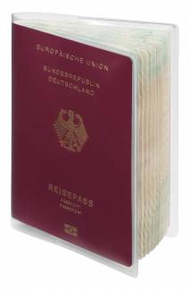 Punched double pocket Udstanset dobbeltlomme til nationale og internationale pas.