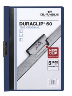Duraclip® 60 Den originale klemmappe med transparent forside, kan rumme op til 60 A4 sider.