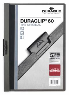 Duraclip&reg; 60 Den originale klemmappe med transparent forside, kan rumme op til 60 A4 sider.