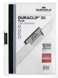 Duraclip&reg; 30 plus Den originale klemmappen med transparent lomme p&aring; forsiden,  kan rumme op til 30 A4 sider