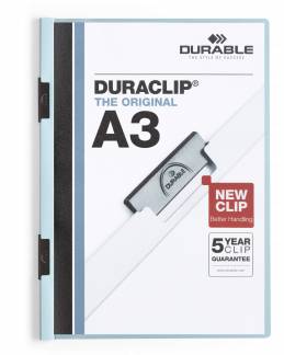 Duraclip&reg; a3 Den originale klemmappen med transparent forside, kan rumme op til 60 A3 sider