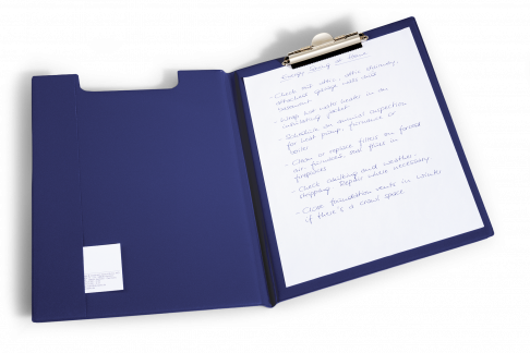 Clipboard dobbelt a4 Dobbelt clipboard i A4 format af plastovertrukket kraftigt karton.