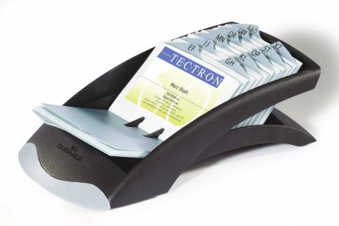 Visifix&reg; desk vegas Visitkortkasse med 100 lommer med plads til 200  visitkort.