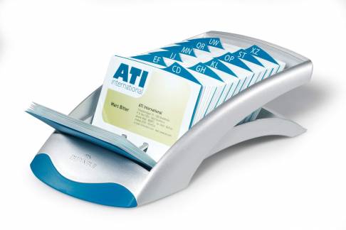 Visifix&reg; desk vegas Visitkortkasse med 100 lommer med plads til 200  visitkort.