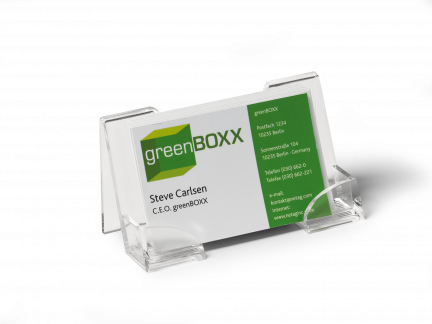 Visitkortholder af akryl Visitkortholder med plads op til 50 visitkort.