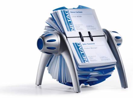 Visifix&reg;flip vegas Rullekartotek til visitkort med 200 lommer med plads til 400 visitkort.
