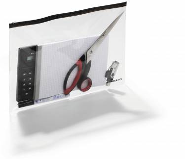 Zip bag a4 Lynl&aring;spose A4 af kraftig plast.