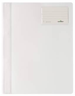 Tilbudsmappe a4+ opak Ekstra bred kvalitetsmappe i h&aring;rd PVC med plastbelagt arkivbj&aelig;lke og klar inderlomme p&aring; bagsiden.