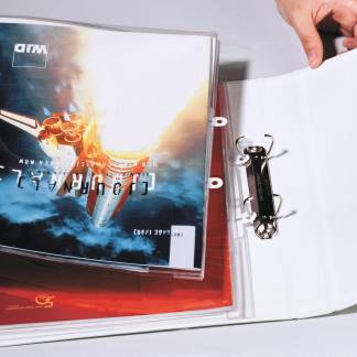 Pr&aelig;sentationsmappe a4 krystalklar Mappe med udtr&aelig;kkelig arkiveringsmekanisme. Ideel til opbevaring af hullede og ikke-hullede papirer sammen i ringbind.