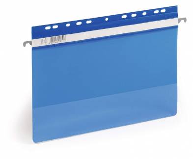 H&aelig;ngemappe economy a4 Plastmappe med transparent forside og farvet bagside. Med 8 cm arkiveringsmekanisme til udstansede papirer og lomme p&aring; bagsiden til ekstra uudstansede papirer.