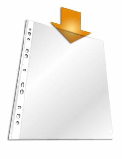 Plastlomme til ringbind standard a4 pp &aelig;ske med 100 Universalhullet plastlomme af PP med forst&aelig;rkede huller.