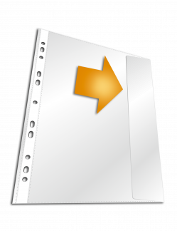 Plastlomme til ringbind premium med klap a4 pp pose med 5 Universalhullet plastlomme af PP med forstærkede huller og lukkeklap