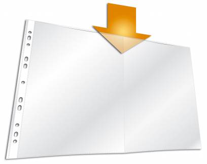 Plastlomme til ringbind business a3 pp æske med 50 Universalhullet plastlomme af PP. Forstærkede huller.