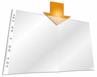 Plastlomme til ringbind business a3 pp pose med 10 Universalhullet plastlomme af PP. Forst&aelig;rkede huller.