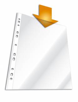 Plastlomme til ringbind business a4 glasklar pp pose med 40 Universalhul, glasklar plastlomme af PP med forstærkede huller.