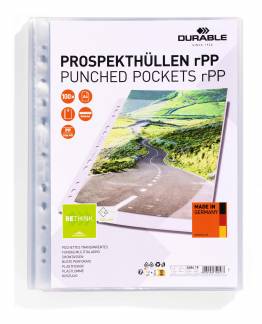 Plastlomme til ringbind premium a4 rpp 100 stk Universal hul, kraftig plastlomme fremstillet af genanvendt polypropylenplast.