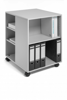 Multifunktionsvogn 74/59 åben Vogn av melamin, åben på tre sider med 6 hylder.