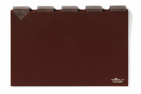 Plastkartotekskort a4 division 5/5, rivefast Format: A4 Materialetykkelse: 0,3 mm Fanebredde: 40 mm Opdeling: 5/5