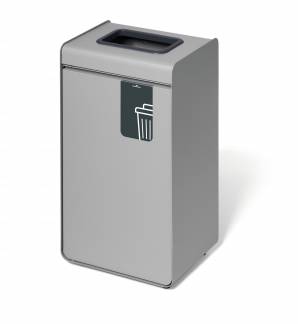 Affaldsbeholder durasort&reg; 55l restaffald Affaldsbeholder af metal med farvet indkast og en aftagelig inderbeholder af plast.