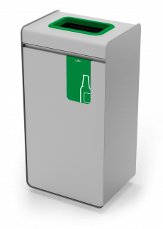 Affaldsbeholder durasort® 55l grøn Affaldsbeholder af metal med farvet indkast og en aftagelig inderbeholder af plast.