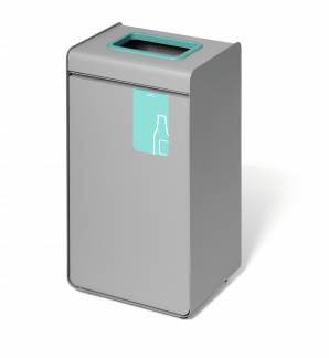 Affaldsbeholder durasort&reg; 55l glas Affaldsbeholder af metal med farvet indkast og en aftagelig inderbeholder af plast.